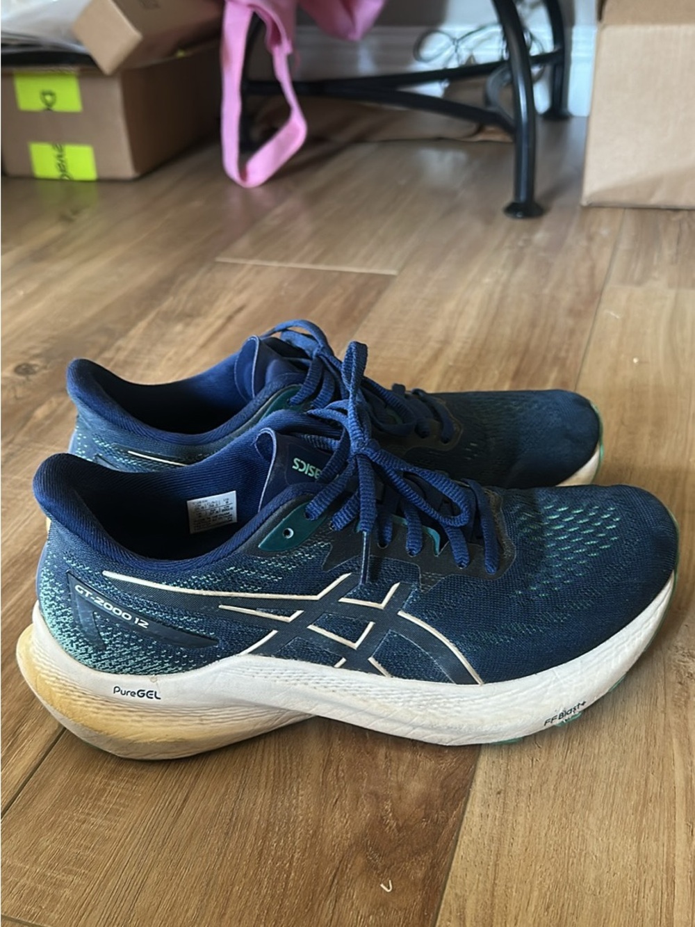 Asics Navy Blue Running Shoes with White Accents